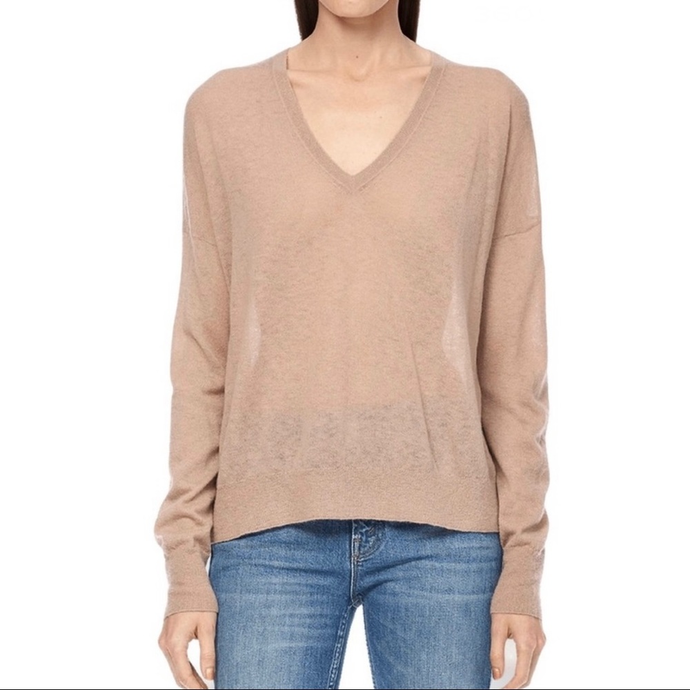 NEW 360SWEATER BEIGE V-NECK SWEATER